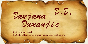 Damjana Dumanjić vizit kartica